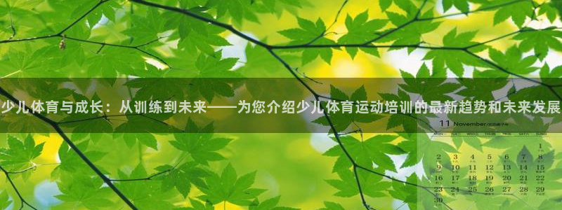 哈哈体育：少儿体育与成长：从训练到未来——为您介绍少儿体育运动培训的最新趋势和未来发展